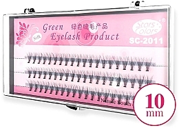 Sztuczne rzęsy, C, 10 mm - Clavier Pink Silk Green Eyelash — Zdjęcie N1