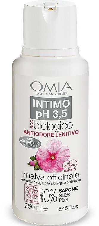Żel do higieny intymnej Malwa - Omia Laboratori Ecobio Intimwaschmittel pH 3,5 Malva Officinale  — Zdjęcie N1