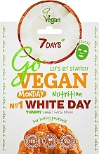 Kup WYPRZEDAŻ Odżywcza maseczka do twarzy z ekstraktem z kokosa i olejem owsianym - 7 Days Go Vegan Monday White Day *