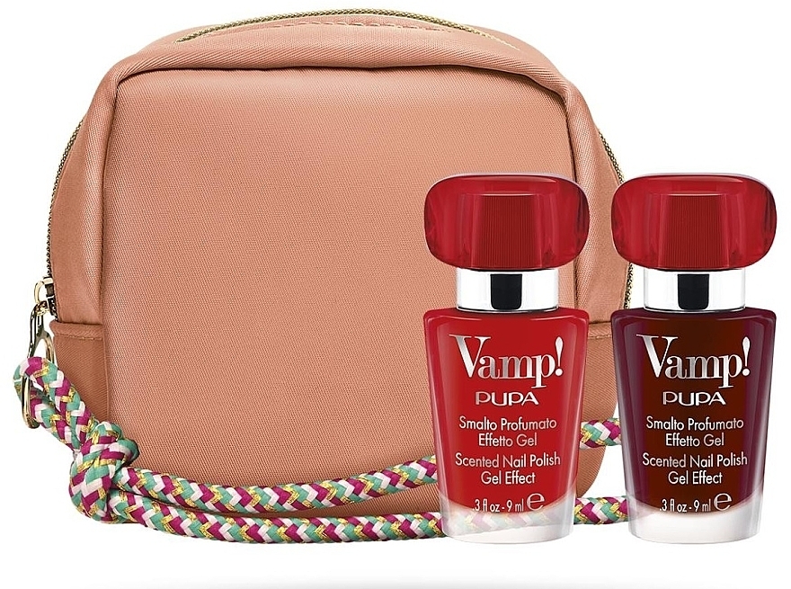 Zestaw - Pupa Vamp! 202 & 205 Nail Polish Kit (nail/polish/9mlx2 + bag) — Zdjęcie N1