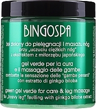 PREZENT! Zielony żel do masażu nóg wzbogacony ekstraktem z miłorzębu japońskiego - BingoSpa Fitness Green Gel For Massage — Zdjęcie N1