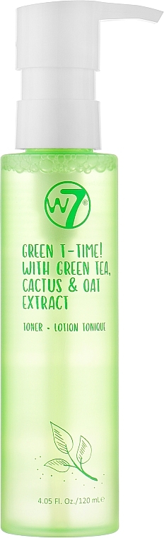Tonik do twarzy - W7 Green T-Time With Green Tea Cactus & Oat Extract Toner — Zdjęcie N1