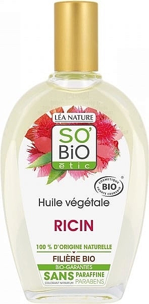 Olej rycynowy do włosów, brwi i rzęs - So'Bio Etic Organic Castor Bean Oil — Zdjęcie N1