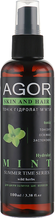 Hydrolat miętowy do twarzy i ciała - Agor Summer Time Skin And Hair Tonic — Zdjęcie N1