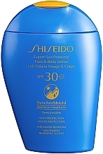 PRZECENA! Krem nawilżający do twarzy i ciała z ochrona przeciwsłoneczną SPF 30 - Shiseido Sun Expert Protection Face and Body Lotion SPF30 * — Zdjęcie N1
