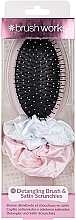 Kup Zestaw do włosów - Brushworks Detangling Brush & Satin Scrunchies (hairbands/2pcs + h/brush)