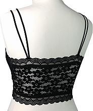 Wzorzysty koronkowy top, czarny - Lolita Accessories — Zdjęcie N4