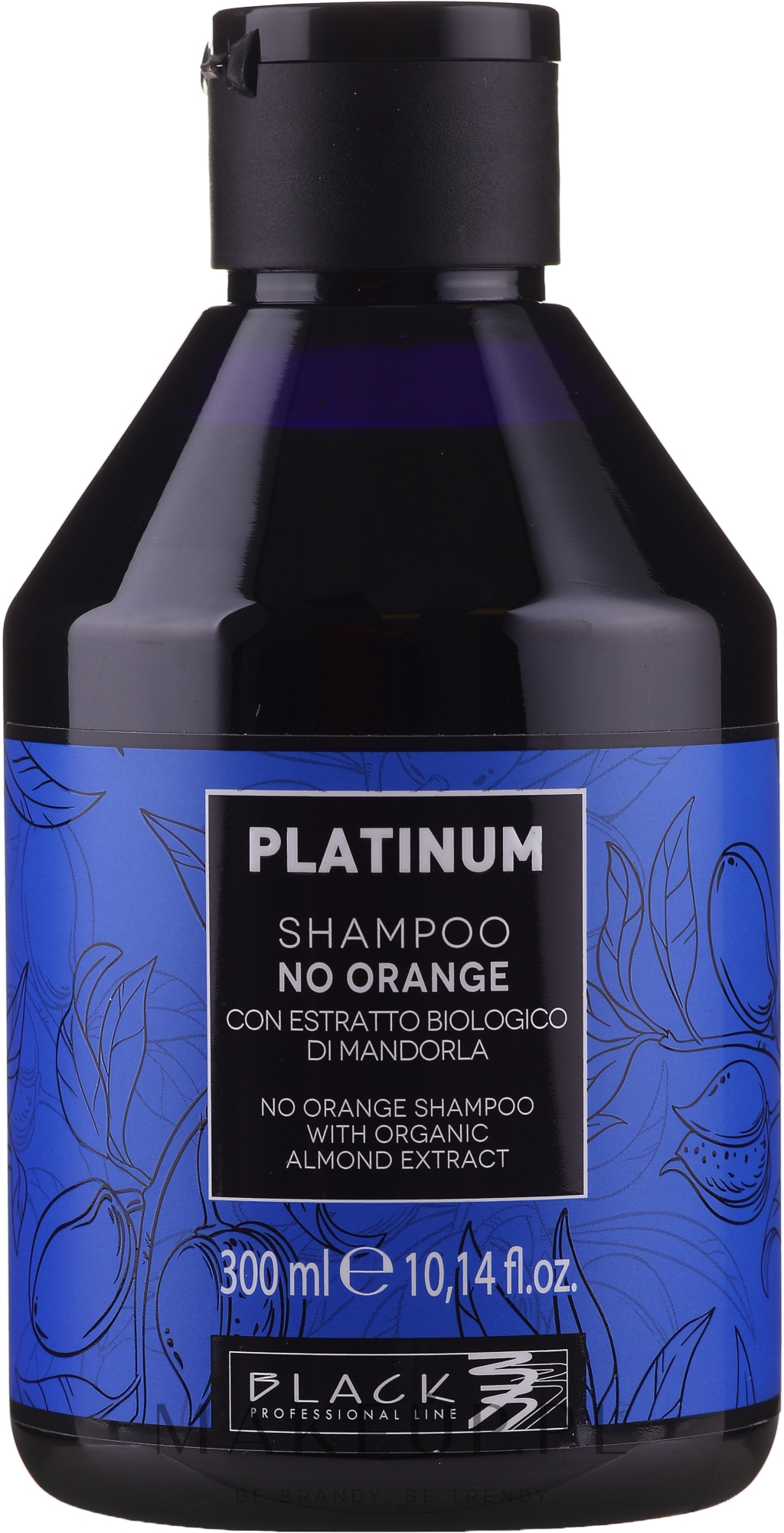 Szampon do włosów z ekstraktem z migdałów neutralizujący odcień pomarańczy i miedzi - Black Professional Line Platinum No Orange Shampoo With Organic Almond Extract — Zdjęcie 300 ml