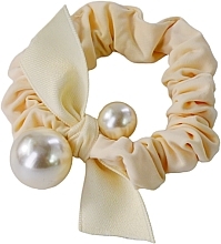 Gumka do włosów z perłą, beżowa - Lolita Accessories — Zdjęcie N1