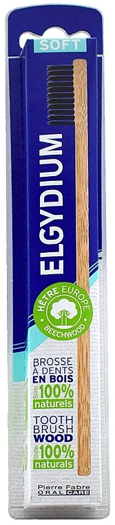 Drewniana szczoteczka do zębów, miękka - Elgydium Wooden Toothbrush Soft — Zdjęcie N1