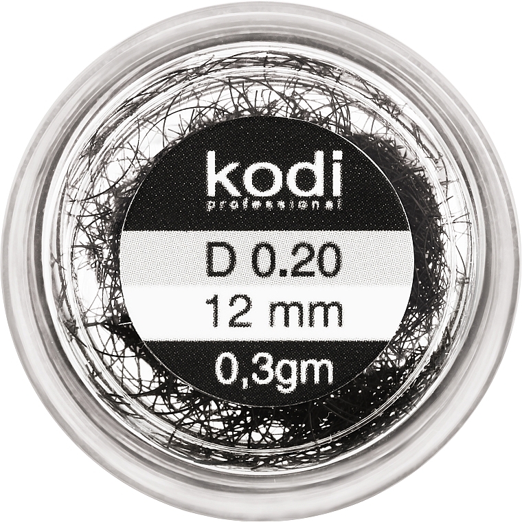 Sztuczne rzęsy w słoiczku D 0.20 (12 mm) - Kodi Professional — Zdjęcie N1