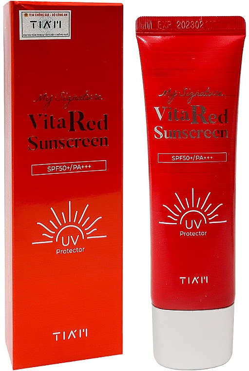Ochrona przeciwsłoneczna dla promiennej skóry - Tiam My Signature Vita Red Sunscreen SPF50+/PA+++ — Zdjęcie N3