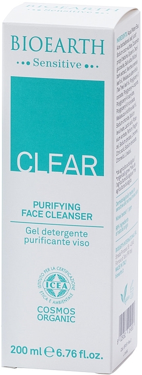 Żel oczyszczający do skóry problematycznej i mieszanej - Bioearth Sensitive Clear Purifying Face Cleanser — Zdjęcie N2