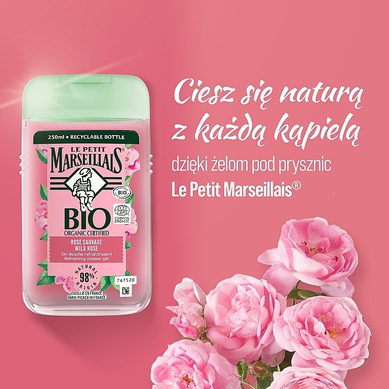 Certyfikowany organiczny żel pod prysznic Dzika Róża - Le Petit Marseillais Bio Wild Rose Refreshing Shower Gel — Zdjęcie N2