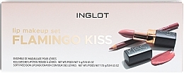 Kup Zestaw - Inglot Lip Makeup Set Flamingo Kiss (lipstick/4g + lipliner/1.13g)
