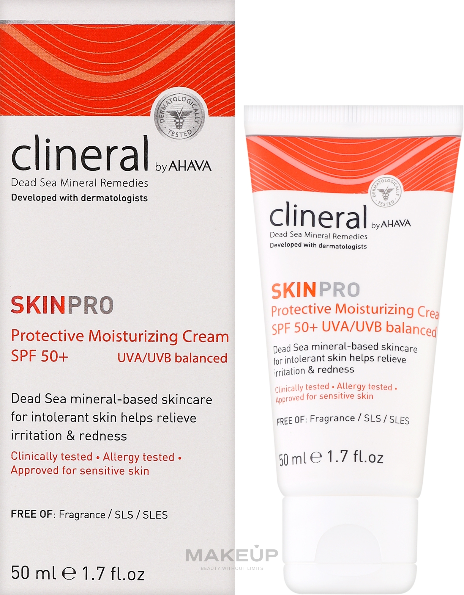 Krem do twarzy o potrójnym działaniu - Ahava Clineral Skinpro Protective Moisturizing Cream SPF 50+ — Zdjęcie 50 ml