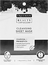 Kup Oczyszczająca maska na tkaninie z węglem i probiotykami - Freeman Beauty Infusion Cleansing Sheet Mask Charcoal & Probiotics