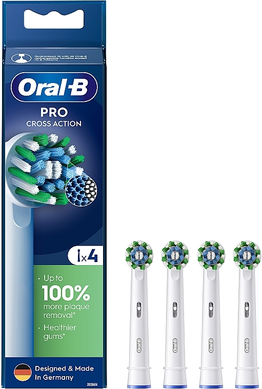 Wymienne końcówki do elektrycznej szczoteczki do zębów, 4 szt. - Oral-B Pro Cross Action White — Zdjęcie N1