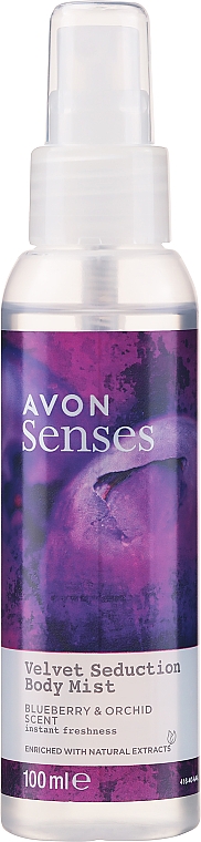 Mgiełka do ciała Jagoda i Orchidea - Avon Senses Velvet Seduction Body Mist  — Zdjęcie N1
