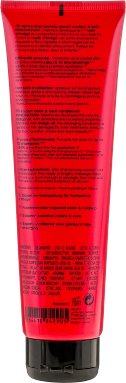 Odżywka do włosów farbowanych z olejkiem indygo - Melvita Organic Expert Color Conditioner With Indigo Oil — Zdjęcie N2