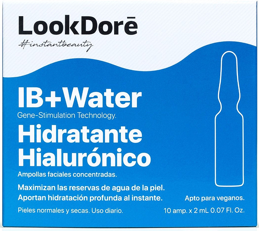Skoncentrowane serum w ampułkach - LookDore IB+Water Moisturizing Hyaluronic Ampoules — Zdjęcie N1