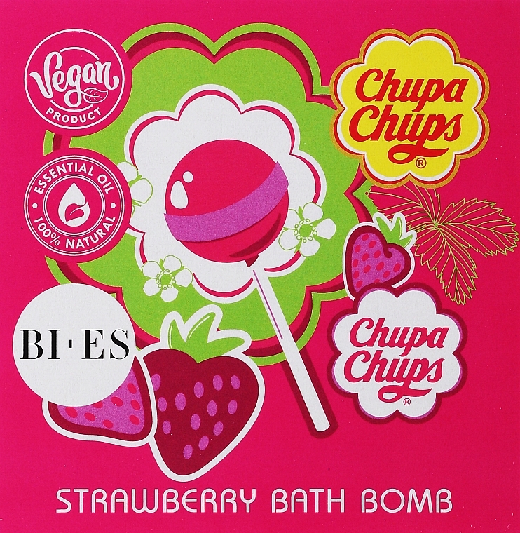 Kula do kąpieli Truskawka - Bi-es Kids Chupa Chups Strawberry Bath Bomb — Zdjęcie N2