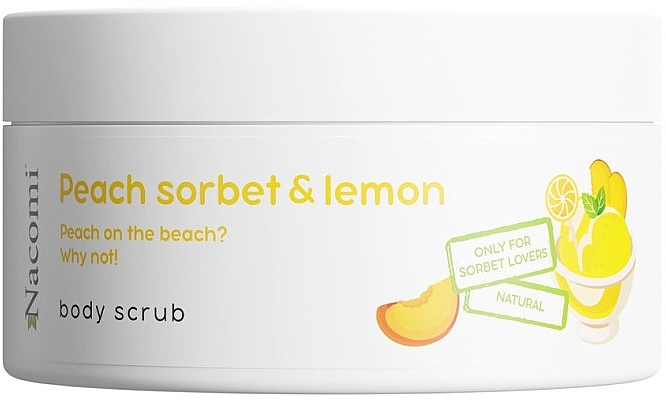 Peeling do ciała o zapachu brzoskwini i cytryny - Nacomi Peach Sorbet And Lemon Body Scrub  — Zdjęcie N1
