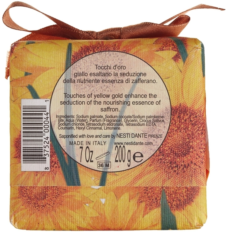 Odżywczo-nawilżające mydło w kostce Słonecznik i szafran - Nesti Dante Gli Officinali — Zdjęcie N2