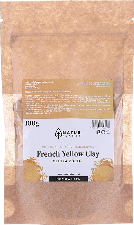Glinka żółta do cery trądzikowej - Natur Planet French Yellow Clay — Zdjęcie N1