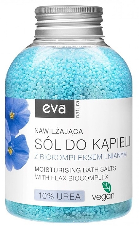 Sól do kąpieli z lnem i mocznikiem 10% - Eva Natura Bath Salt 10% Urea — Zdjęcie N1