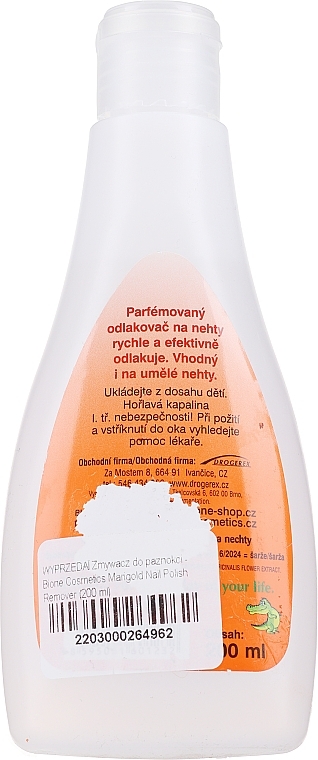 WYPRZEDAŻ Zmywacz do paznokci - Bione Cosmetics Marigold Nail Polish Remover * — Zdjęcie N3