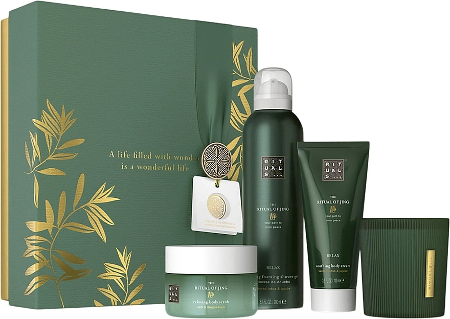 Zestaw - Rituals The Ritual of Jing Medium Set 2024 (sh/foam/200ml+candle/140g+b/cr/100ml+b/scrub/125g) — Zdjęcie N1