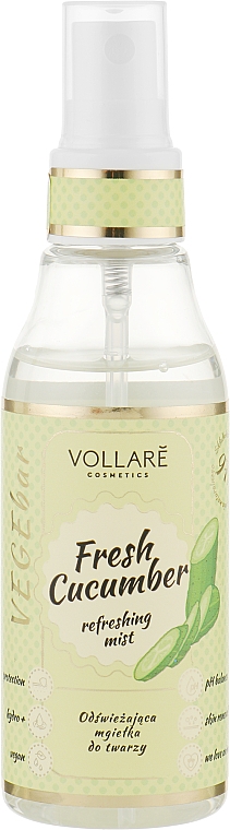 Odświeżająca ogórkowa mgiełka do twarzy - Vollare Cosmetics VegeBar Fresh Cucumber Refreshing Face Mist — Zdjęcie N1