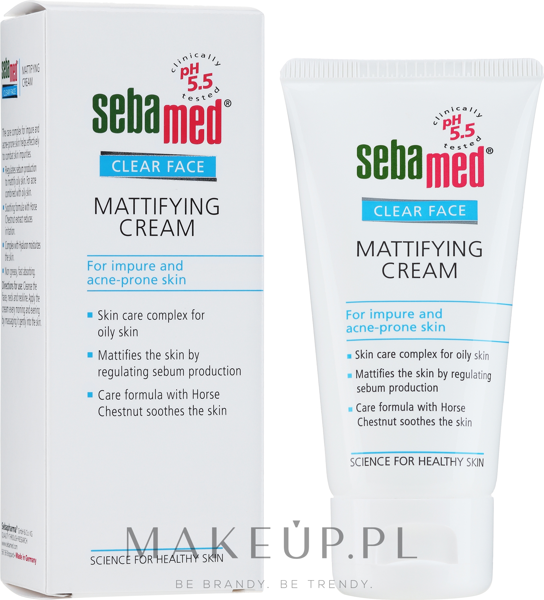 Matujący krem na dzień do skóry z niedoskonałościami - Sebamed Clear Face Mattifying Cream — Zdjęcie 50 ml
