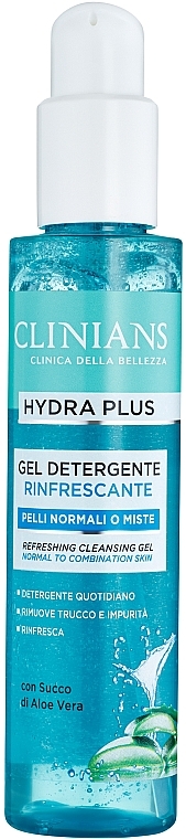 Oczyszczający żel do twarzy z minerałami - Clinians Gel Detergente Rinfrescante Minerali e Acqua Vegetale di The Bianco — Zdjęcie N1