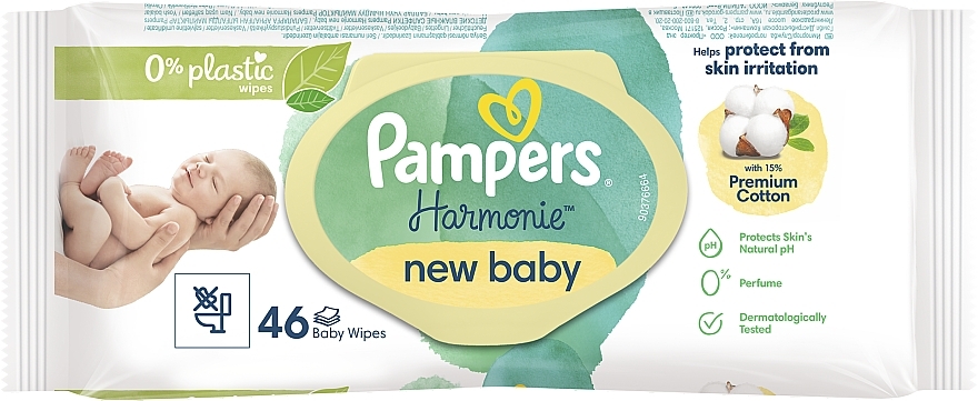 Chusteczki dla niemowląt, 46 szt. - Pampers New Baby Harmonie Body Wipes — Zdjęcie N7