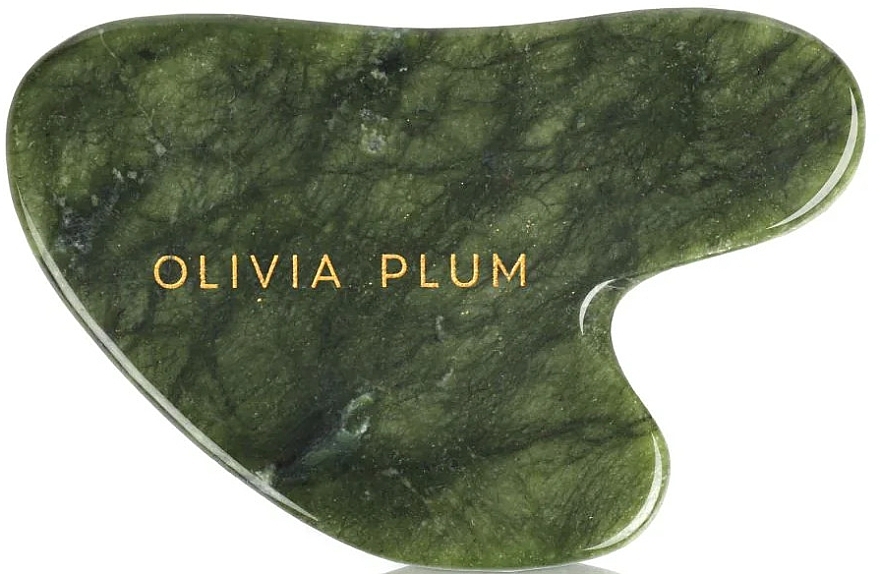 Kamień gua sha, zielony - Olivia Plum Contour Gua Sha — Zdjęcie N1