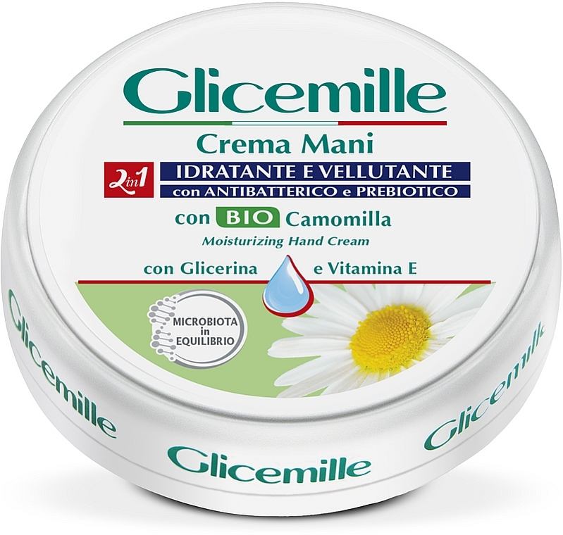 Krem do rąk 2 w 1 nawilżający i antybakteryjny, słoiczek - Mirato Glicemille Chamomille 2in1 Hand Cream  — Zdjęcie N1