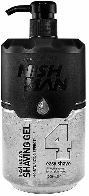 Żel do golenia z dozownikiem - Nishman Easy Shave Shaving Gel №4 Fresh Active — Zdjęcie N1