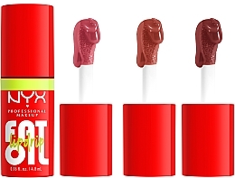 Zestaw do makijażu ust - NYX Professional Makeup Home Alone Fat Oil Lip Drip Trio (3xlip/oil/4.8ml) — Zdjęcie N5