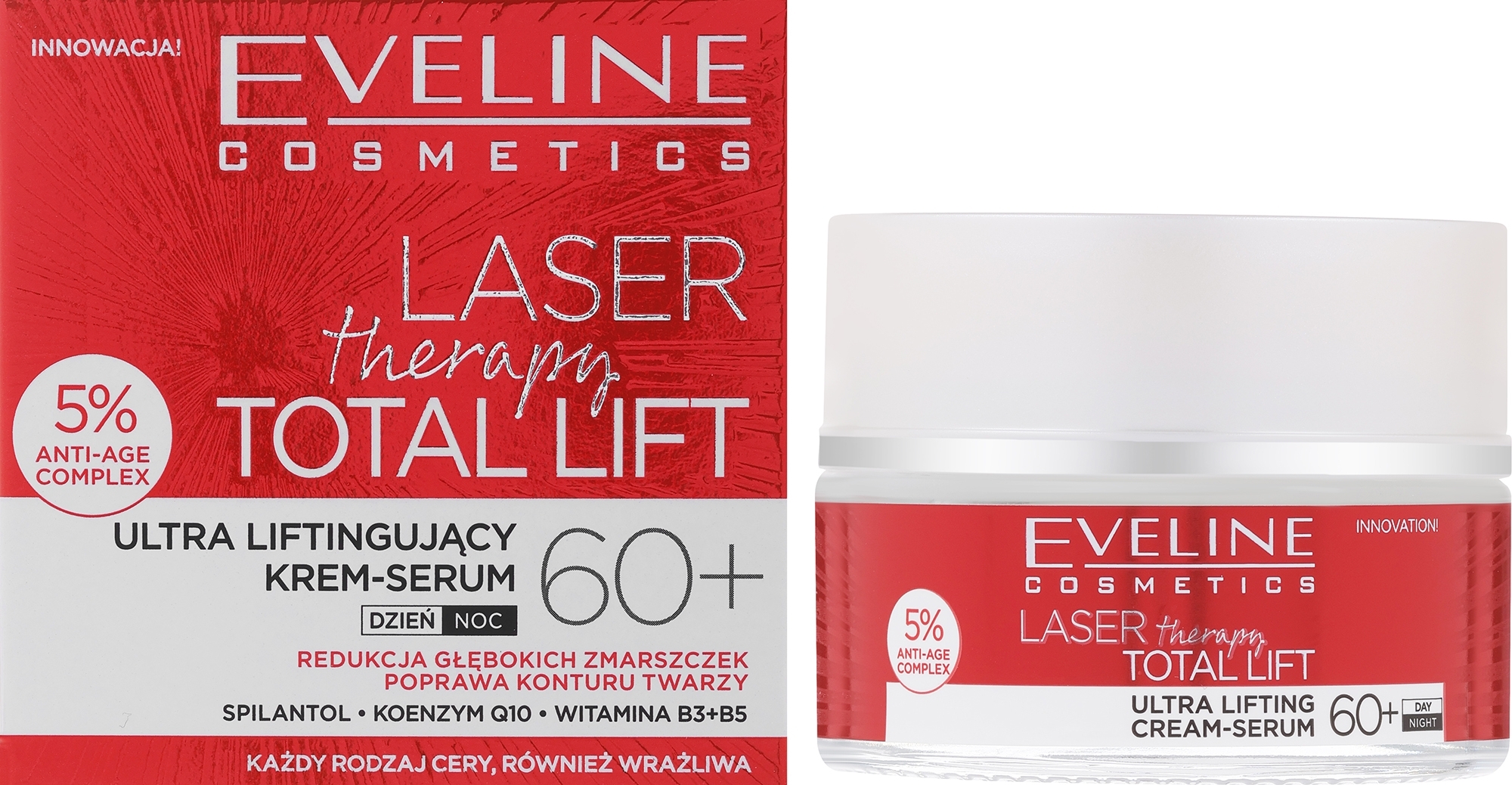 Liftingujący krem-serum - Eveline Cosmetics Laser Therapy Total Lift — Zdjęcie 50 ml