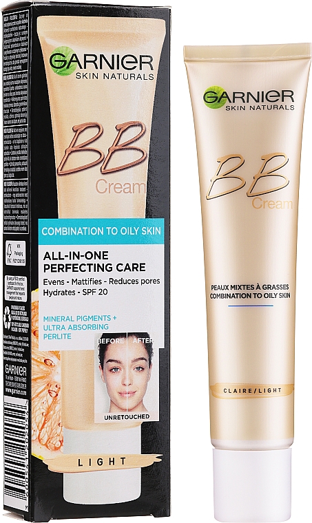 Nawilżający krem BB 5w1 dla skóry mieszanej i tłustej - Garnier Skin Naturals BB Cream Combination Oily Skin
