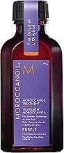 Fioletowy olejek do włosów blond, rozjaśnionych lub siwych - Moroccanoil Treatment Purple — Zdjęcie N2