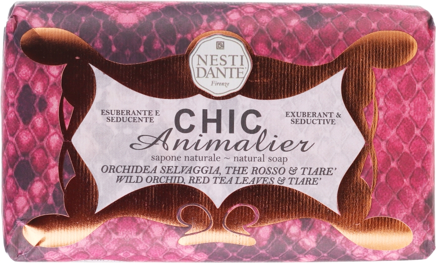 Naturalne mydło w kostce Dzika orchidea, czerwona herbata i gardenia - Nesti Dante Chic Animalier