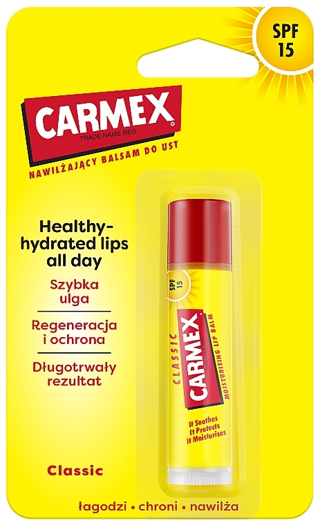 Nawilżający balsam do ust - Carmex Classic Lip Balm SPF15