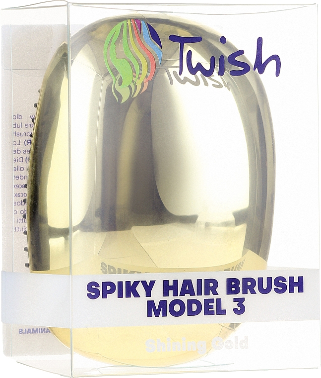 Szczotka do włosów, złota - Twish Spiky 3 Hair Brush Shining Gold — Zdjęcie N4