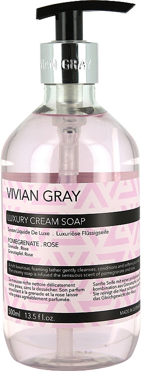 Kremowe mydło w płynie Granat i róża - Vivian Gray Luxury Cream Soap Pomegranate & Rose — Zdjęcie N1
