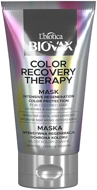 Biovax Recovery Color Therapy Intenstwnie regenerująca maska ochronna - włosy koloryzowane  — Zdjęcie N1