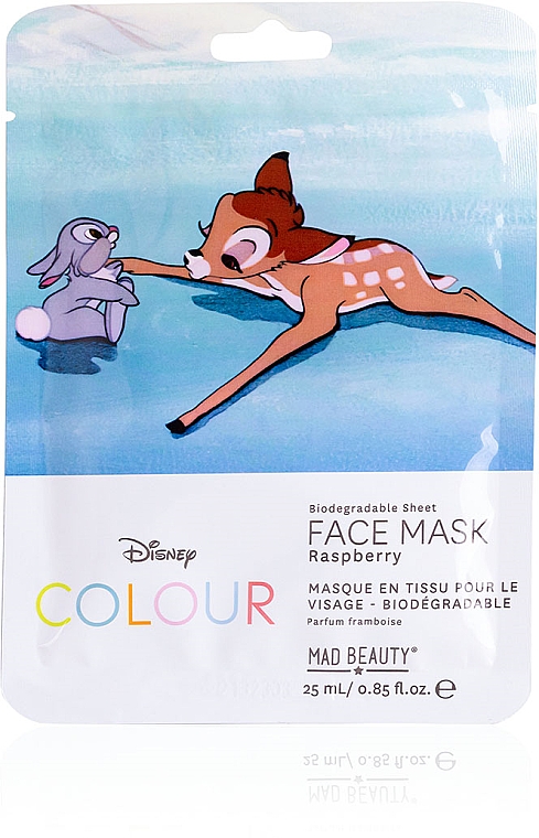 Maska w płachcie do twarzy Bambi - Mad Beauty Disney Colour Biodegradable Sheet Face Mask Raspberry — Zdjęcie N1