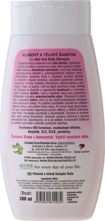 Szampon do włosów Róża - Bione Cosmetics Rose Shampoo — Zdjęcie N2